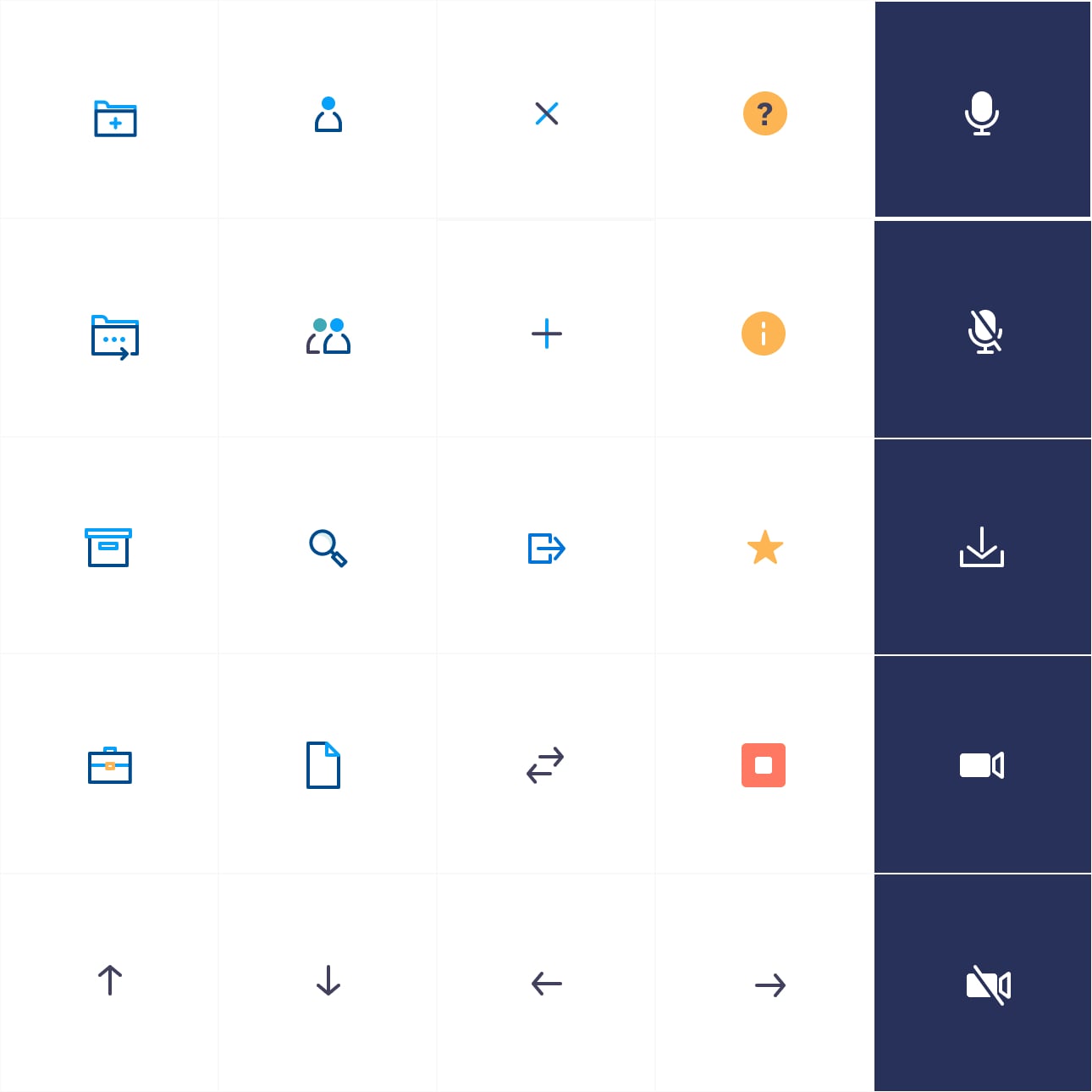 Grid with custom icons made for Rätt